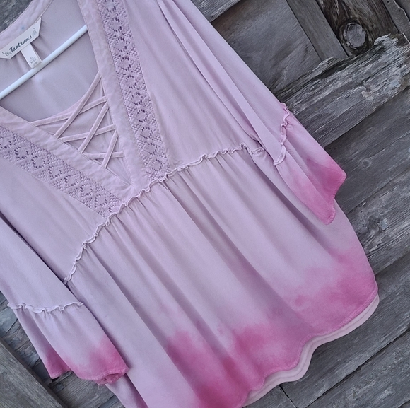 Tie Dye Baby Doll Pink Top - Picture 3 of 3